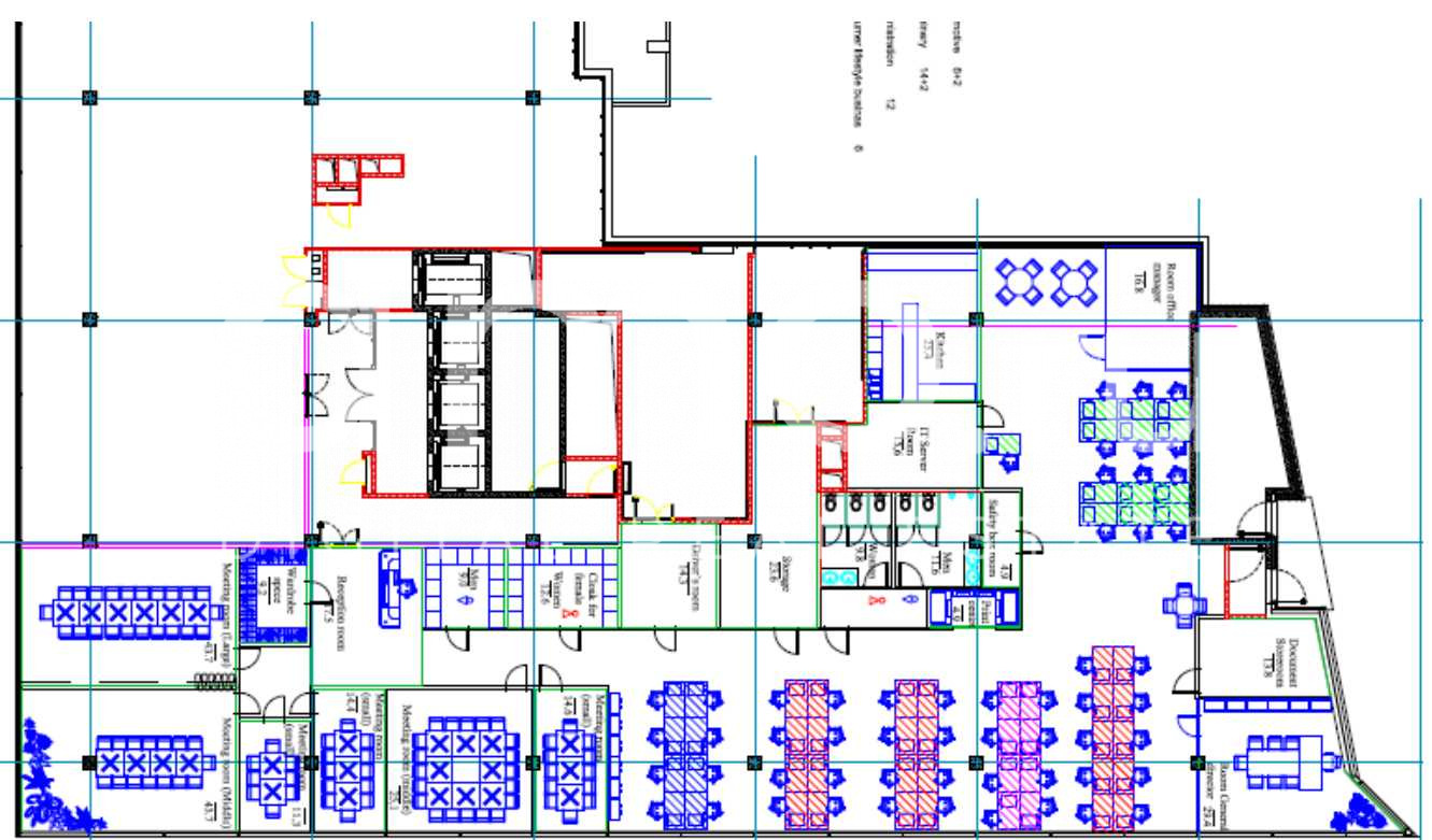 Планировка офиса 854 м², 3 этаж, Бизнес-центр «Вивальди Плаза»