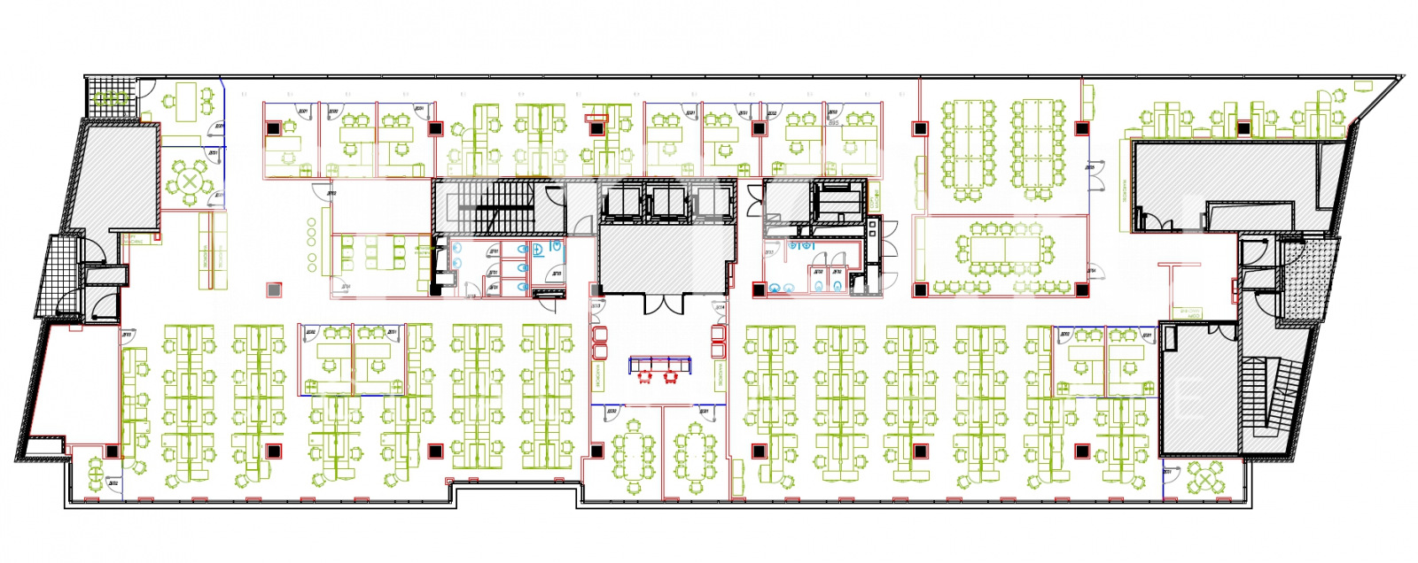 Планировка офиса 1380 м², 3 этаж, Бизнес-центр «Вивальди Плаза»