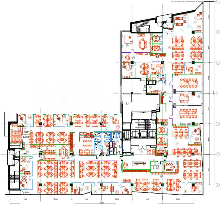 Планировка офиса 1715 м², 5 этаж, Бизнес-центр «Вивальди Плаза»